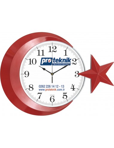 V30-535 Ay Yıldız Plastik Duvar Saati