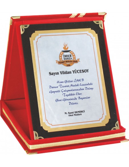 Ap-01K Kırmızı Kadife Albüm Plaket 9X12
