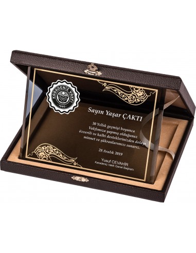 PB2101 Altın Yaldız Kristal Plaket